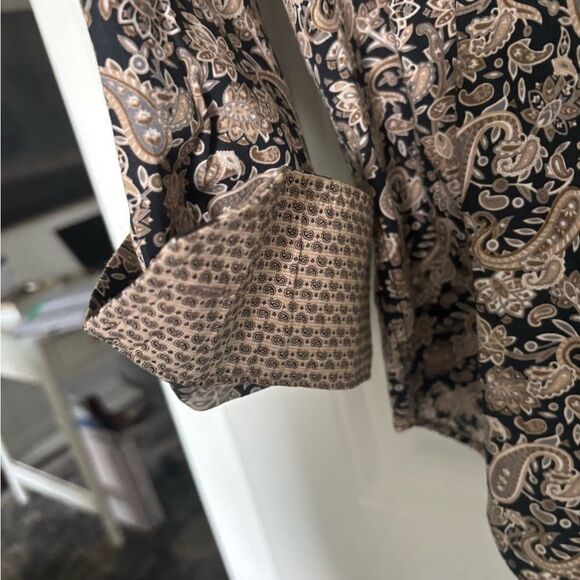 Bugatchi Beige and Black Paisley Shirt - Picture 3 of 5